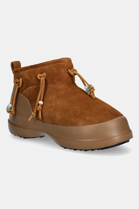 Μπότες χιονιού σουέτ Moon Boot MB LUNA LOW SUEDE BEADS χρώμα: καφέ, 80D2480100 M008