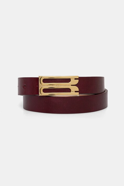Δερμάτινη ζώνη Victoria Beckham χρώμα: μπορντό, 1424ABL005952A