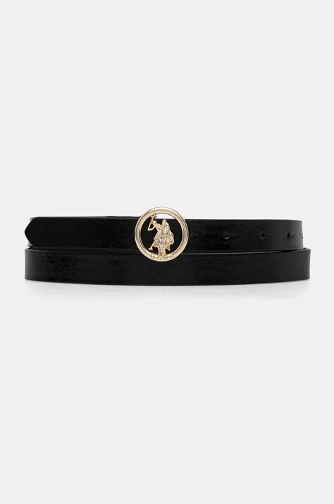 Δερμάτινη ζώνη U.S. Polo Assn. Marshall χρώμα: μαύρο, AIUQQ2564WAJ