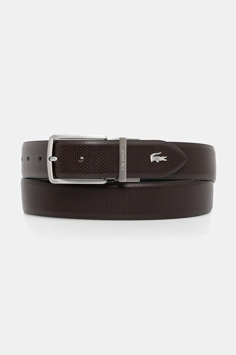 Αναστρέψιμη δερμάτινη ζώνη Lacoste χρώμα: καφέ, RC4097