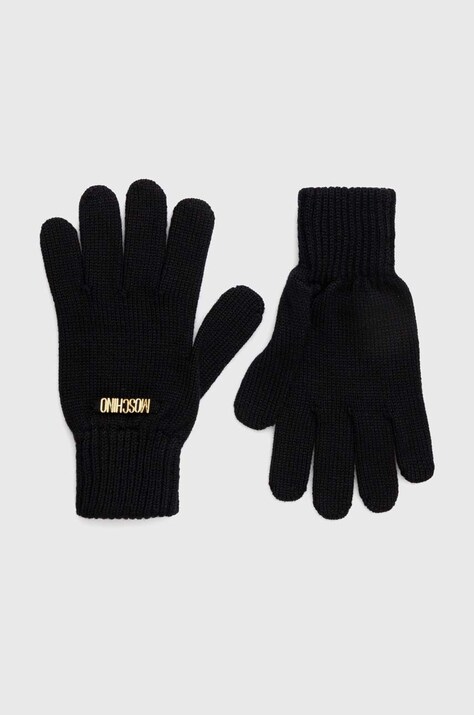 Μάλλινα γάντια Moschino χρώμα: μαύρο, M2973 65379