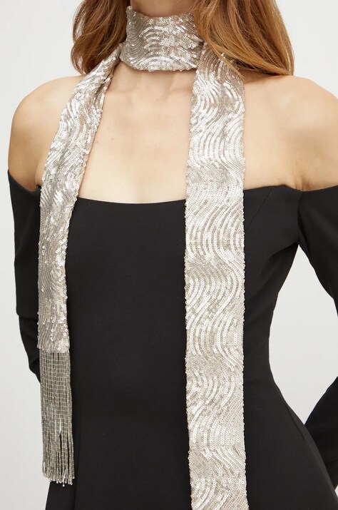 Κασκόλ Forte Forte χρώμα: ασημί, 13292_my scarf