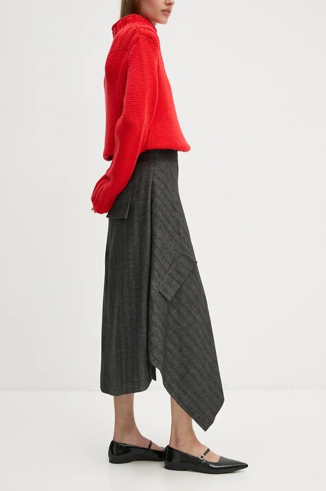 Φούστα Remain Striped Draped χρώμα: γκρι, 502080000