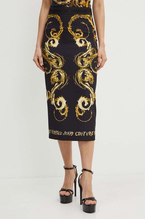 Φούστα Versace Jeans Couture χρώμα: μαύρο, 77HAE8P6 NS559