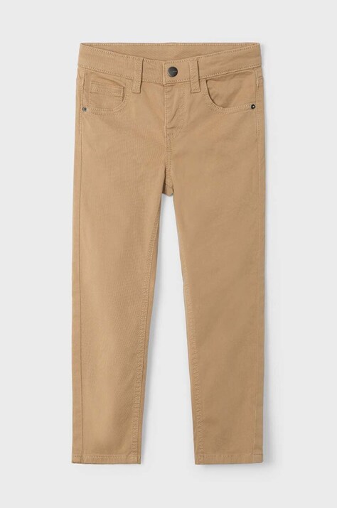 Παιδικό παντελόνι Mayoral slim fit basic χρώμα: μπεζ, 517