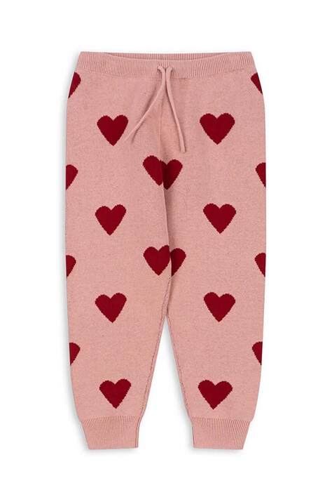 Παιδικό βαμβακερό παντελόνι Konges Sløjd LAPIS KNIT PANTS χρώμα: ροζ, KS101555
