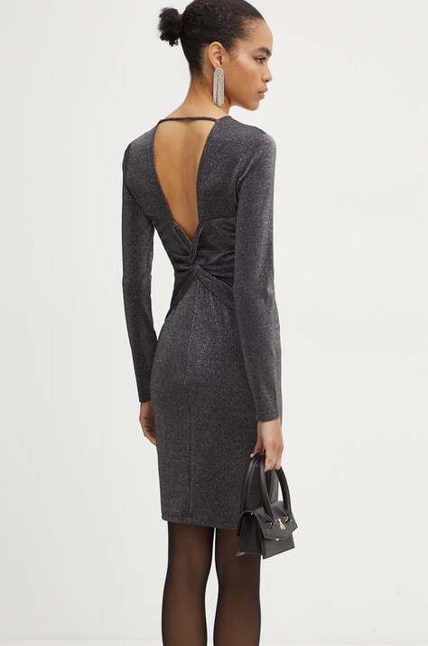 Φόρεμα Armani Exchange χρώμα: ασημί, 6DYACP YJLXZ