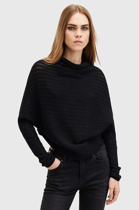 Μάλλινη μπλουζα AllSaints RIDLEY LADDER χρώμα: μαύρο, W020KB