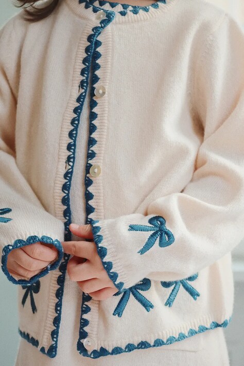 Παιδική μάλλινη ζακέτα Konges Sløjd COLLETTE KNIT CARDIGAN χρώμα: μπεζ, KS101934