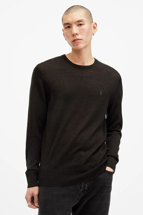 Μάλλινο πουλόβερ AllSaints MODE ανδρικό, χρώμα: γκρι, M002KZ