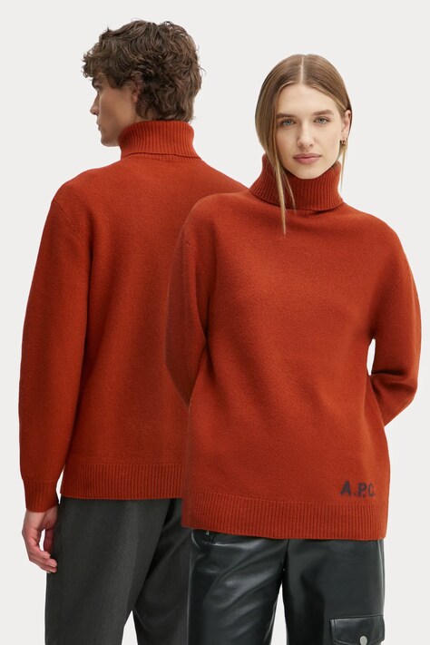 Μάλλινο πουλόβερ A.P.C. pull walter χρώμα: πορτοκαλί, WVBDK.M23248