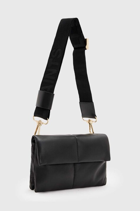 Δερμάτινη τσάντα AllSaints EZRA QUILT CROSSBODY χρώμα: μαύρο, W305XB
