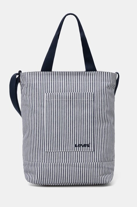 Βαμβακερή τσάντα Levi's χρώμα: ναυτικό μπλε, D7545-0031