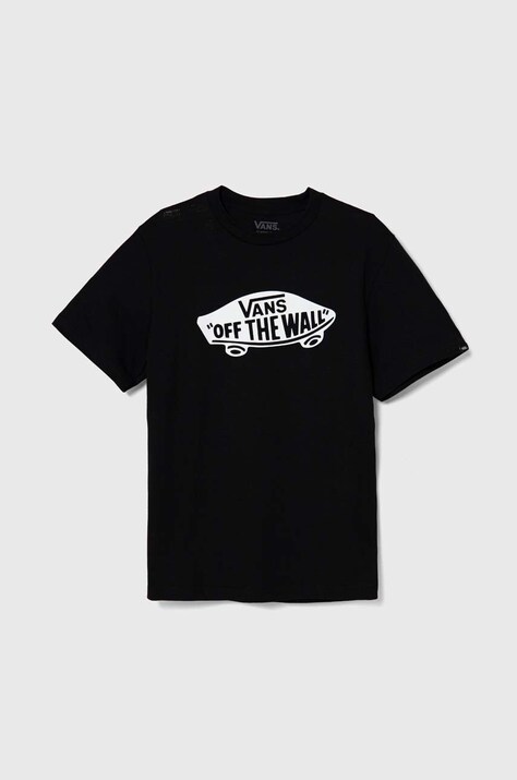 Παιδικό βαμβακερό μπλουζάκι Vans STYLE 76 χρώμα: μαύρο, VN000IVEBLK1