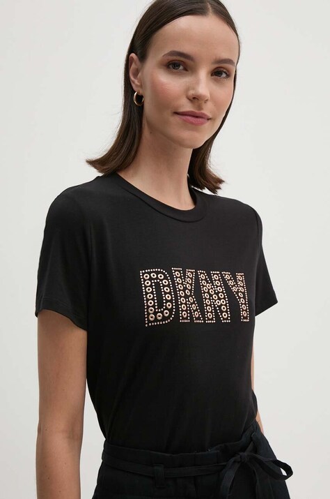 Μπλουζάκι Dkny χρώμα: μαύρο, P4EHFWNA