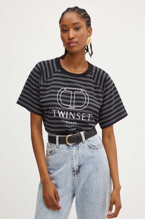 Μπλουζάκι Twinset χρώμα: μαύρο, 242TP2330