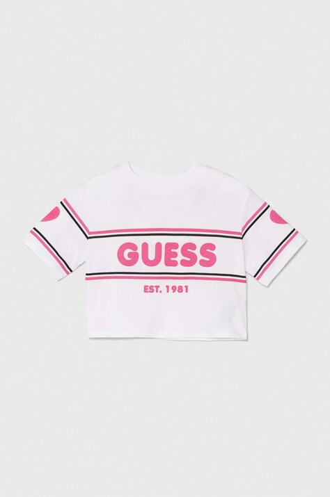 Βαμβακερό μπλουζάκι Guess χρώμα: άσπρο, J4YI10 K8HM4