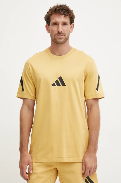 Βαμβακερό μπλουζάκι adidas ZNE ανδρικό, χρώμα: κίτρινο, JF2458