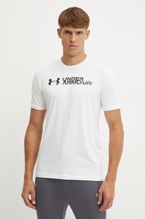 Μπλουζάκι Under Armour SLICED WORDMARK χρώμα: άσπρο, 1386807