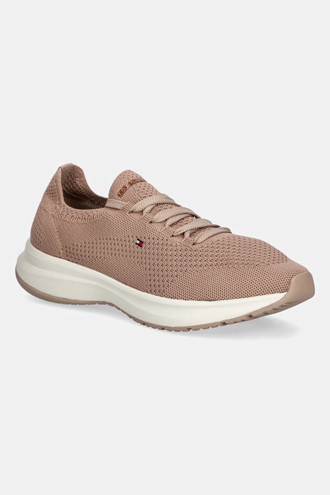 Αθλητικά Tommy Hilfiger TH KNIT RUNNER χρώμα: μπεζ, FW0FW08813