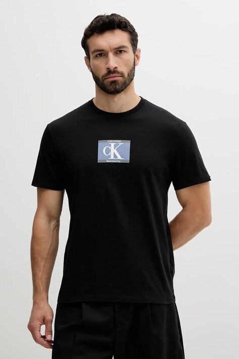Βαμβακερό μπλουζάκι Calvin Klein ανδρικό, χρώμα: μαύρο, LV04RC854G