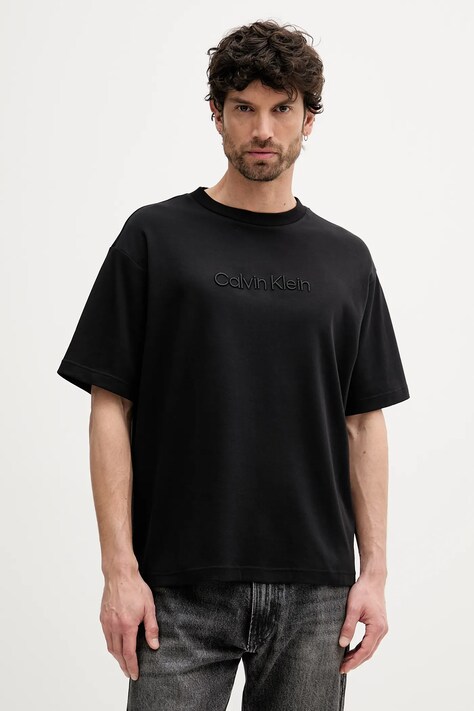 Βαμβακερό μπλουζάκι Calvin Klein ανδρικό, χρώμα: μαύρο, LV04LC206G