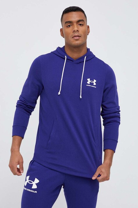 Μπλούζα Under Armour χρώμα: μοβ, με κουκούλα