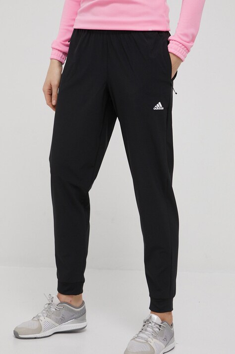Παντελόνι προπόνησης adidas Performance Versatile γυναικείο, χρώμα: μαύρο,