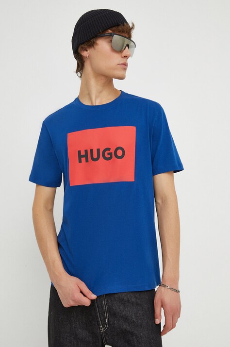 Βαμβακερό μπλουζάκι HUGO