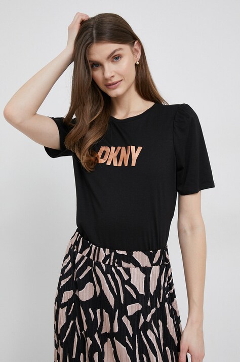 Μπλουζάκι DKNY χρώμα: μαύρο