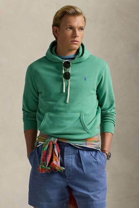 Μπλούζα Polo Ralph Lauren χρώμα: πράσινο, με κουκούλα, 710766778