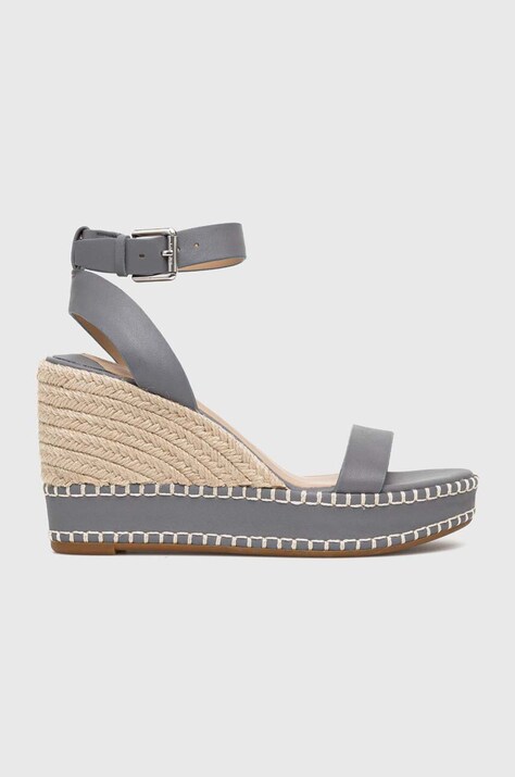 Δερμάτινα σανδάλια Lauren Ralph Lauren HILARIE χρώμα: γκρι, 802898506006