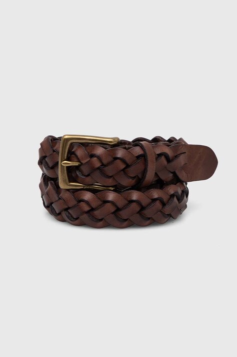 Δερμάτινη ζώνη Polo Ralph Lauren χρώμα: μαύρο, 405805020