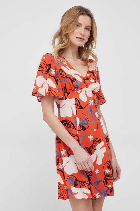 Φόρεμα PS Paul Smith χρώμα: πορτοκαλί