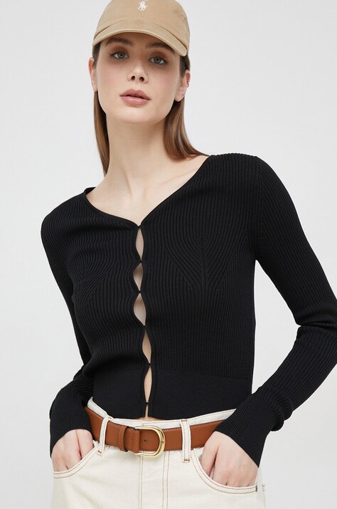Πλεκτή ζακέτα Calvin Klein χρώμα: μαύρο