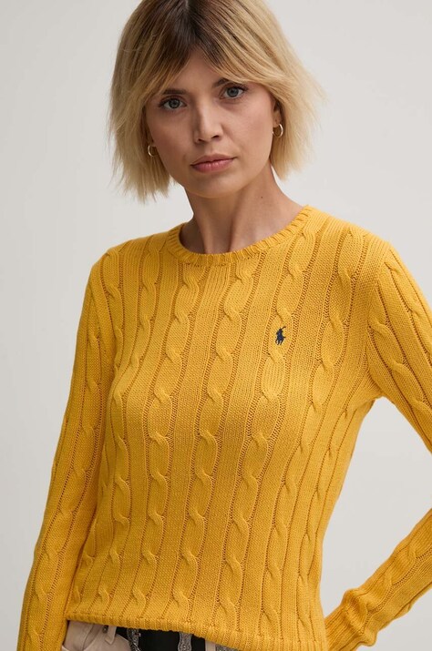 Βαμβακερό πουλόβερ Polo Ralph Lauren χρώμα: κίτρινο