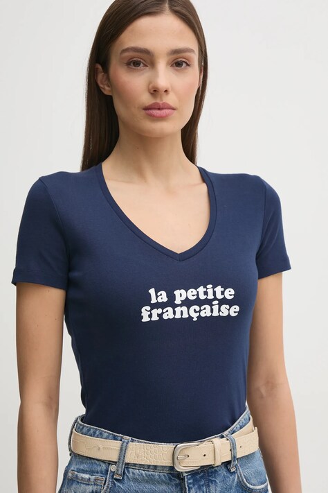 Βαμβακερό μπλουζάκι La Petite Française THIBAULT χρώμα: ναυτικό μπλε, THIBAULT