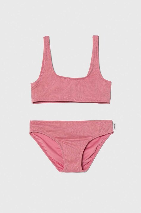 Παιδικό μαγιό δύο τεμαχίων Pepe Jeans LUREX SC BIKINI SET χρώμα: ροζ