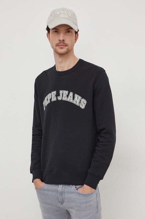 Βαμβακερή μπλούζα Pepe Jeans Raven RAVEN χρώμα: μαύρο PM582555