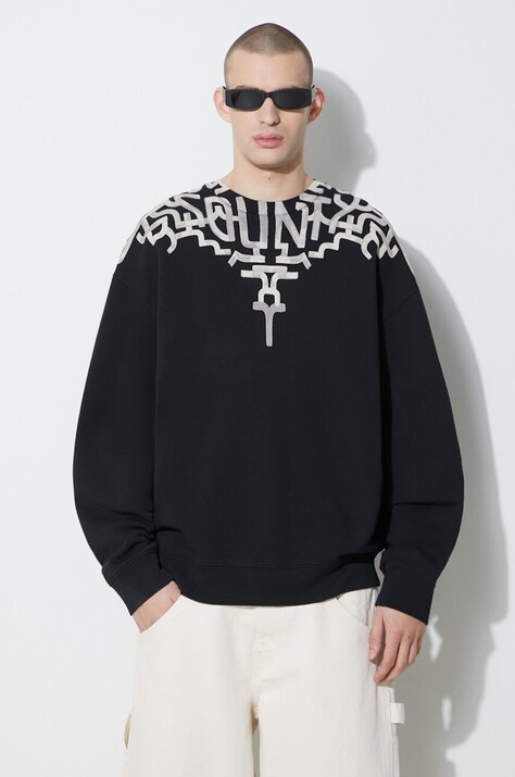 Βαμβακερή μπλούζα Marcelo Burlon Graffiti Wings Comfort Crew χρώμα: μαύρο, CMBA097S24FLE001100C