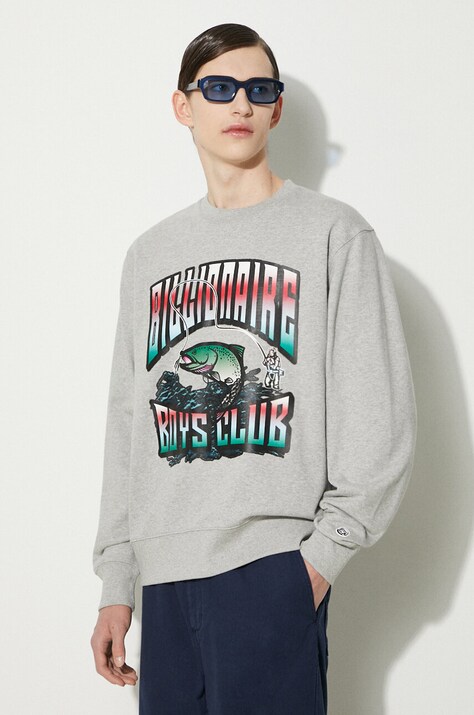 Βαμβακερή μπλούζα Billionaire Boys Club Big Catch Crewneck χρώμα: γκρι, B24230