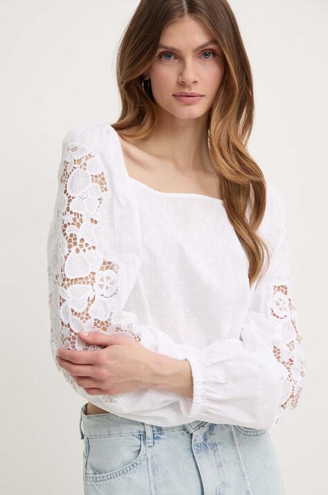 Βαμβακερή μπλούζα Miss Sixty 6L2XJ1380000 XJ1380  FASHION SHIRT γυναικεία, χρώμα: άσπρο, 6L2XJ1380000