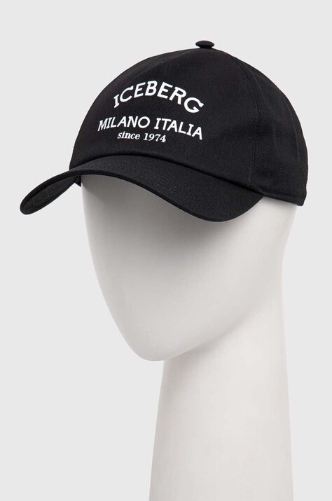 Βαμβακερό καπέλο του μπέιζμπολ Iceberg χρώμα: μαύρο