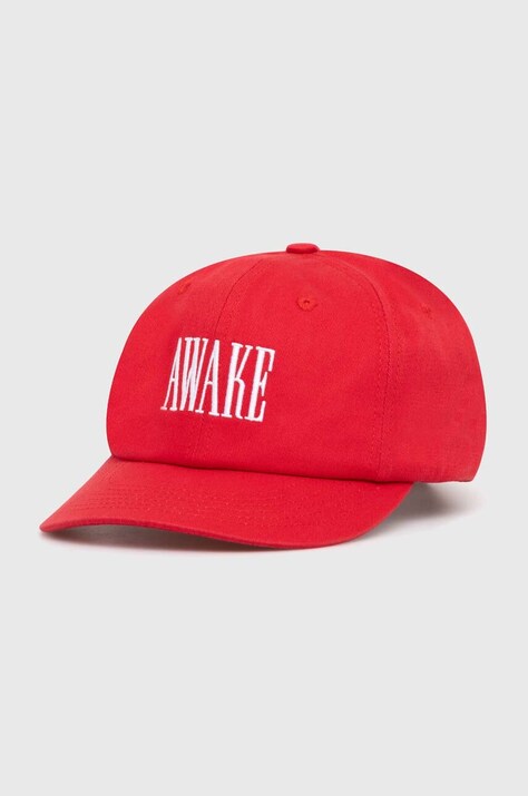 Βαμβακερό καπέλο του μπέιζμπολ Awake NY Logo Hat χρώμα: κόκκινο, SP24-HT004