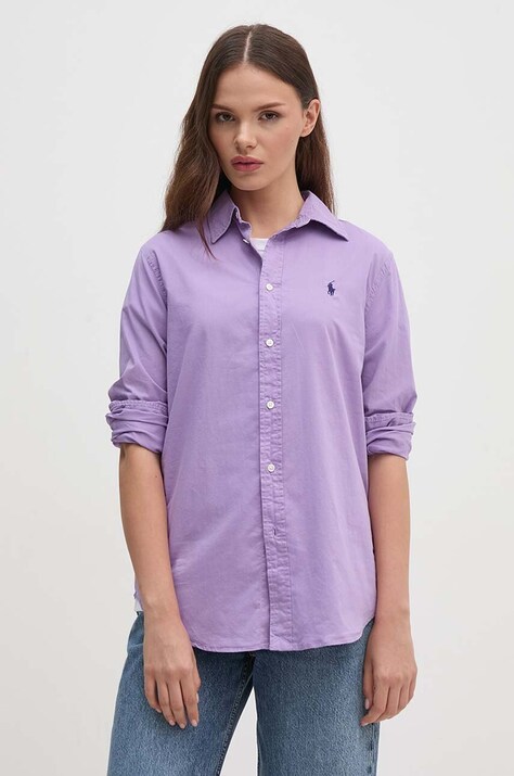 Βαμβακερό πουκάμισο Polo Ralph Lauren χρώμα: κόκκινο, 211932522