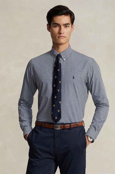 Πουκάμισο Polo Ralph Lauren χρώμα: ναυτικό μπλε
