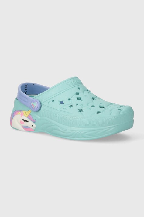 Παιδικές παντόφλες Skechers UNICORN DREAMER χρώμα: τιρκουάζ