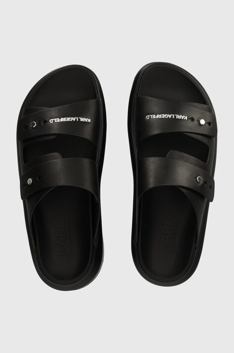 Δερμάτινες παντόφλες Karl Lagerfeld KAPRI MENS χρώμα: μαύρο, KL52504