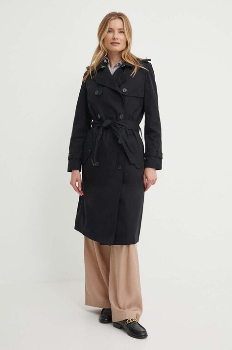 Βαμβακερή καμπαρντίνα Lauren Ralph Lauren χρώμα: μαύρο, 200934375