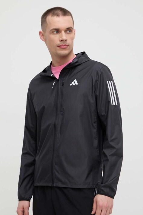 Μπουφάν για τρέξιμο adidas Performance Own the Run  Own the Run χρώμα: μαύρο IN1483